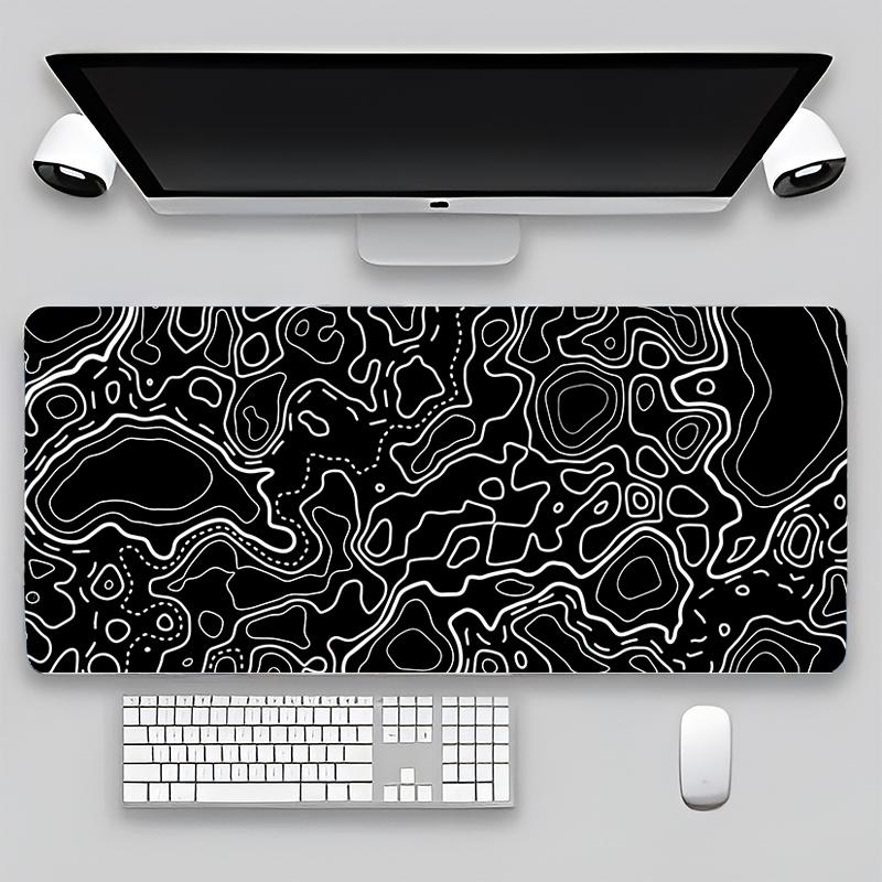 Terrain Map Contours Keyboard Gamer Carpet Rubber Mat Full Gamer Pc Keyboard Mouse Gamer Table Gaming Pc 90x40cm