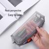 3D Minimalist Clear Mesh Pencil Case - Student Exam Large Capacity Portable Organizer