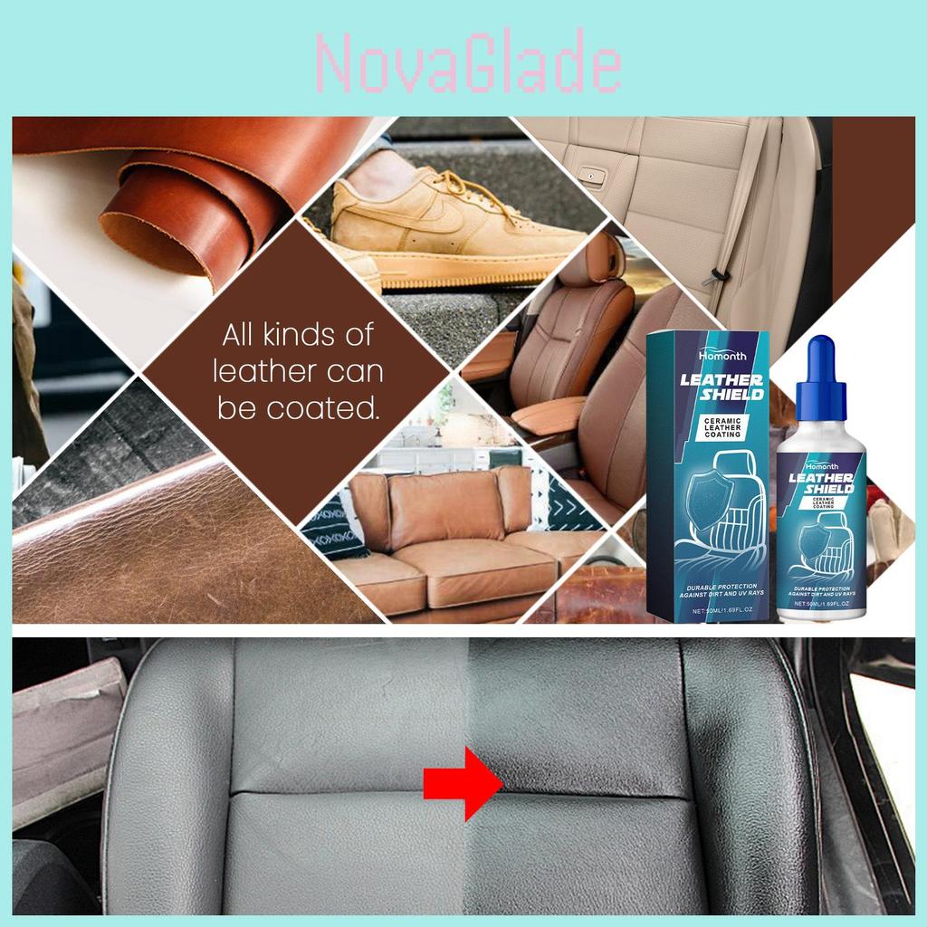 Homonth Automotive Leather Coating Liquid For Interior Seat Protection And Restoration 50ml Foam Cleaner With Cloth And Sponge