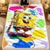 Flannel BlanketSpongeBob Football Warm Soft Throw Blanket for Indoor Sofa Bed Living Room Use