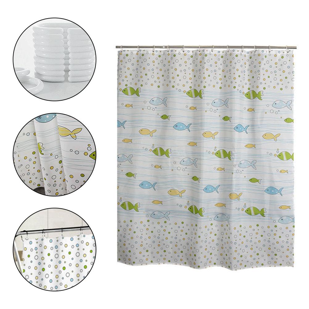200x200CM Bathroom Curtain Fabric Shower Curtain Extra Wide & Long Waterproof PEVA With Hooks Bathroom Accessories