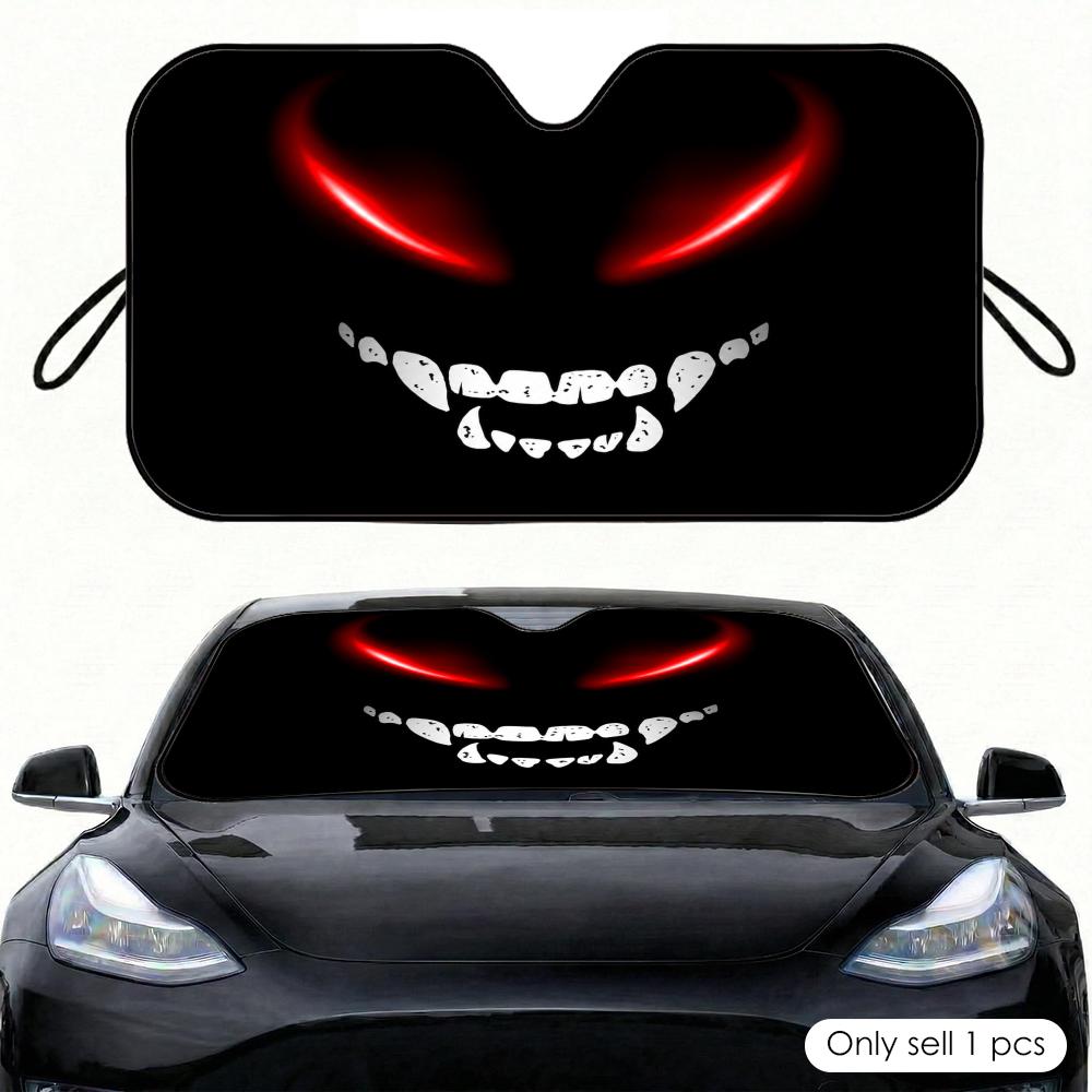 Demon Style Sun Visor Car Windshield Sunshade Front Window UV Protection Heat Insulation Sun Shade Cover Foldable