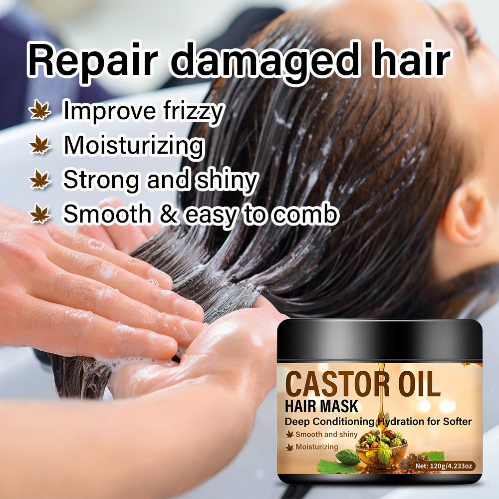 Castor Oil Hair Mask-Moisturizing Hair, Make Hair Stong And Shiny-Long Lasting Softeness-Suitable For All Skin Types, 120g