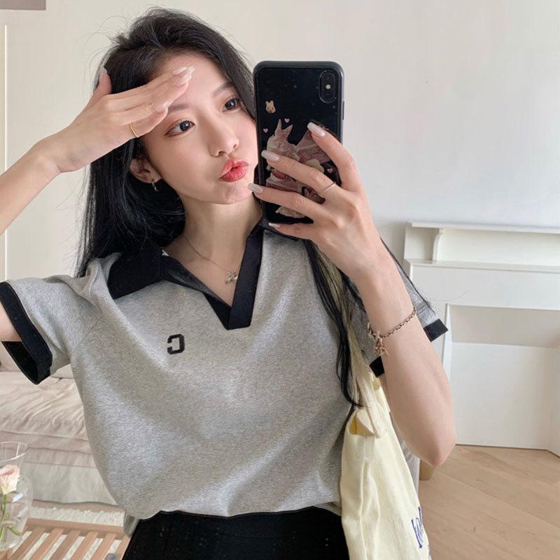 

Plus Size Women s V-Neck Polo T-Shirt - Tummy-Covering, Short Sleeve, Slimming Top for Summer 2025. XL [Recommended 105-120 kg]