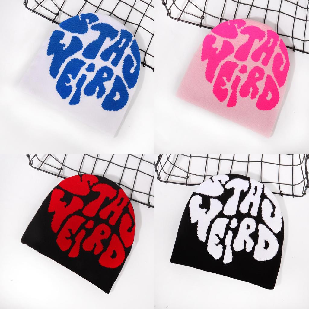 Fashion Letter Pattern Women Casual Warm Knitted Hat For Fall And Winter Streetwear Fans