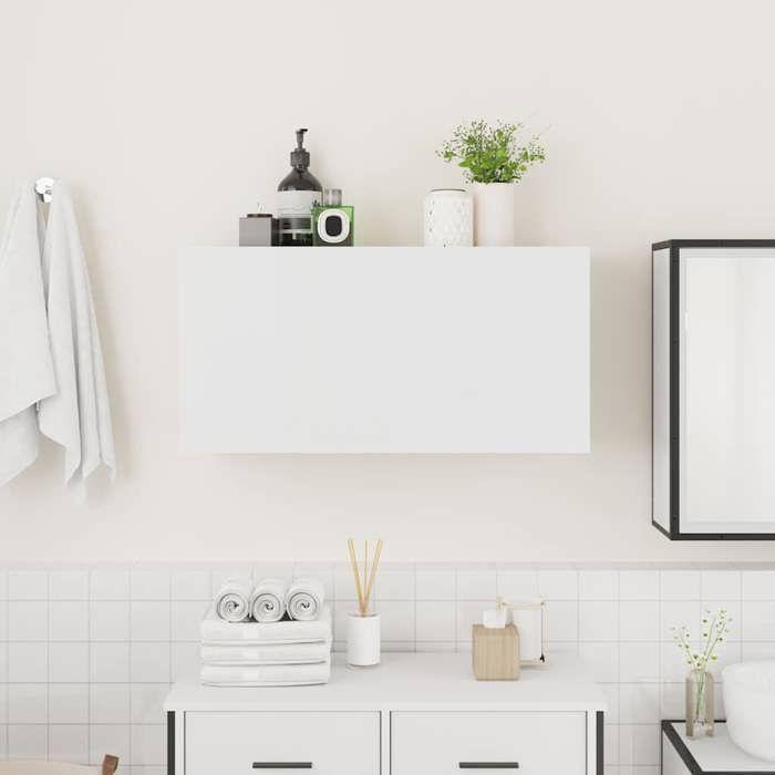 VidaXL Wall-mounted Bathroom Cabinet White 80x25x40 Cm Engineered Wood 860085