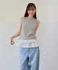 RONRON Dot Boatneck Sleeveless Gray
