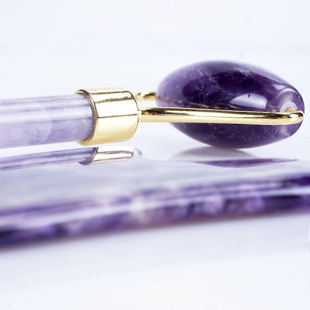 for Facial Massager Roller Plate Amethyst Jade Stone Massage Eye Face Neck Thin Lift Relax Slimming Tools Double Heads