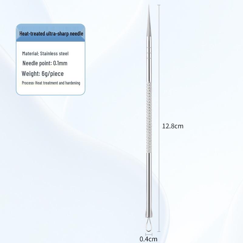 Stainless Steel Blackhead Removal Tool - Pore Cleansing Scraper and Clamp