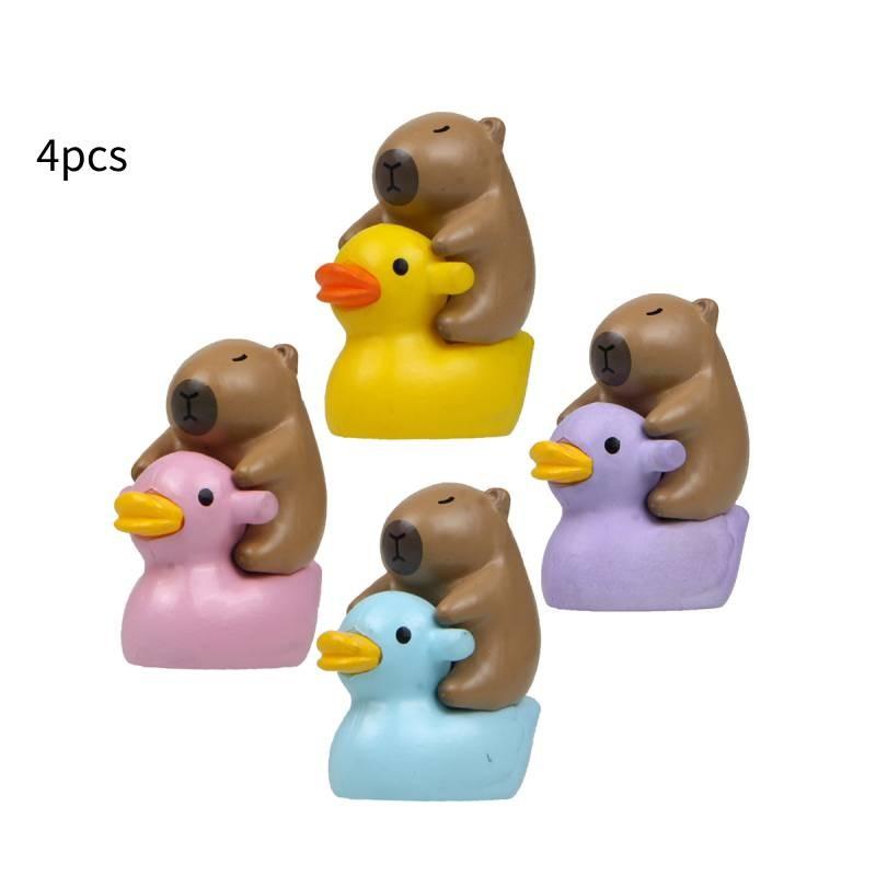 

Capybara Pvc Duck Cartoon Figures Mini Garden Statues For Home Office Decor Style B