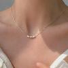 Elegante Damen S925 Sterlingsilber Perlenanhänger Halskette - Leichte Luxus Schlüsselbeinkette