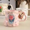 Handmade Milk Cup Floral Decoration Cafe Cup Exquisite Ceramic Coffee Mug  For Women