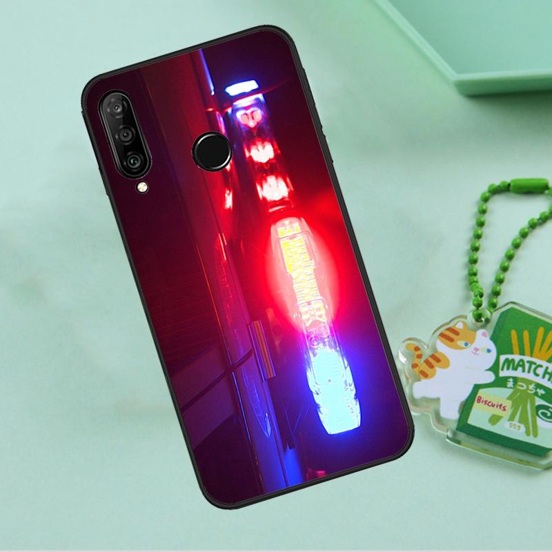 Police Cars Light At Night For Huawei Nova 12i 12s 7i 8i 11i 9 10 SE Y90 Y60 Y70 Y72 Y61 Y91 P30 P40 Lite P60 Pro Case