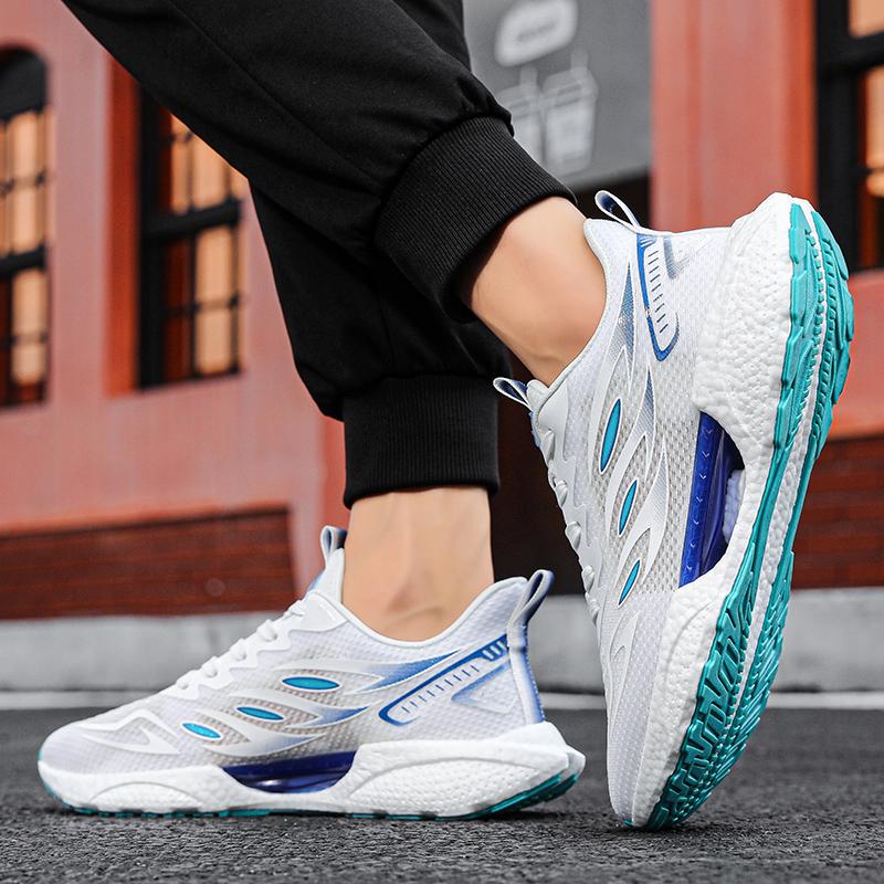 Student Sneakers Men's Non-slip Lightweight Breathable Running Shoes Women's Popcorn Soft-sole Cushioned Jogging Shoes