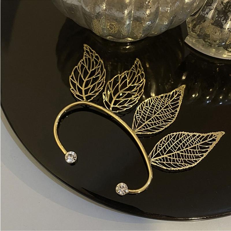 Chinese Style Personality Elegant Hanfu Leaf Earrings Without Ear Holes Ear Bone Clip Fashion Ethnic Style Earrings