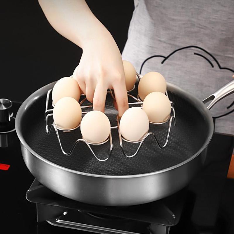 Egg Steamer Rack Circular Waves Food Contact Safe Stainless Steel Multifunctional Steaming Holder for Baby Food Cooking