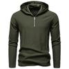 Men's Half-Zip Hooded Sweatshirt Casual Pullover for Men Autumn Winter Warm Textured Long Sleeve Hoodie Multi-Color Male Fashion Tops