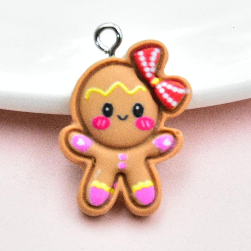 Creative Christmas Cartoon Gingerbread Man Keychain Pendant