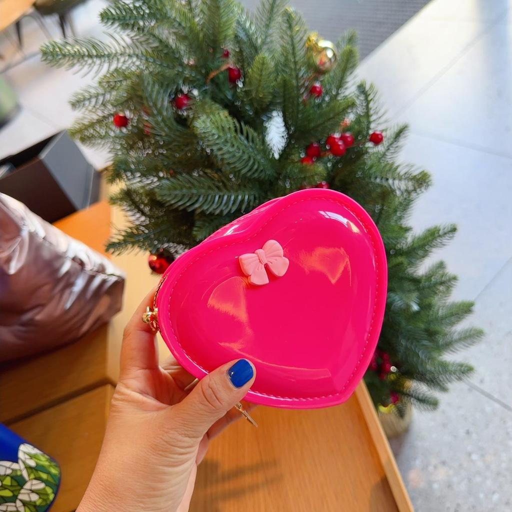 2025 Mini Heart Jelly Coin Purse - Cute, Fashionable Peach Heart Lipstick Bag