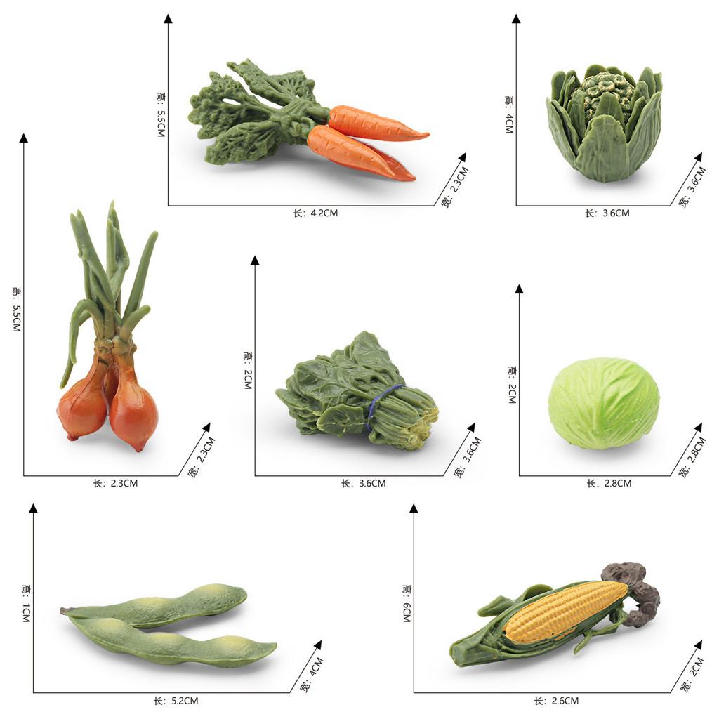Realistic 7 Piece Vegetable Set Model Includes Spinach Carrot Corn Cabbage Onion Edamame Crafted From Durable Pvc