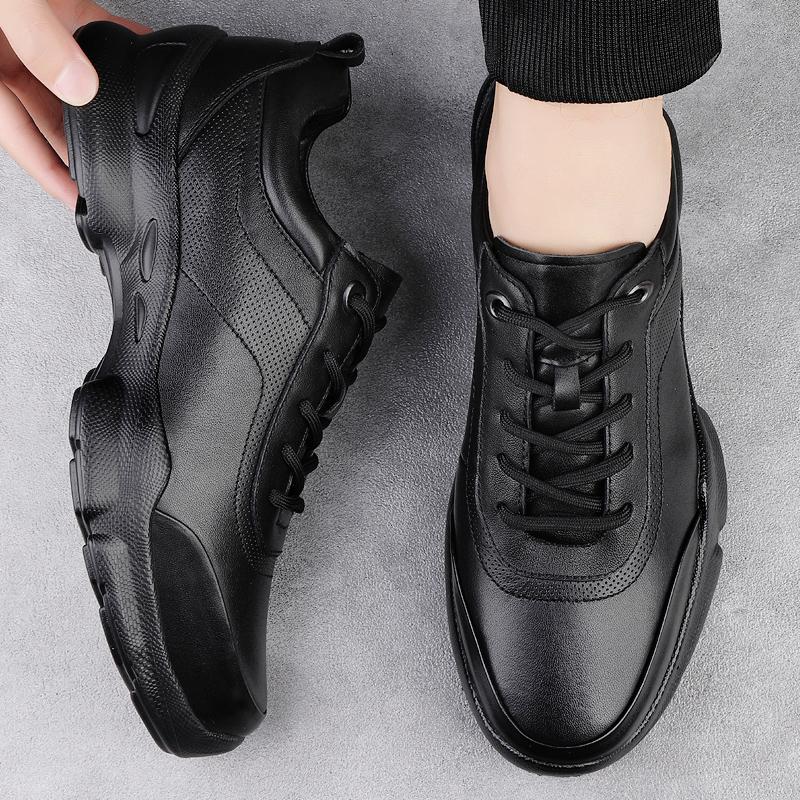 Fashion Luxury Brand Genuine Leather Men's Casual Trainers Non Slip Outdoor Casual Shoes Man Classic New Handmade Leisure Walk Sneakers
