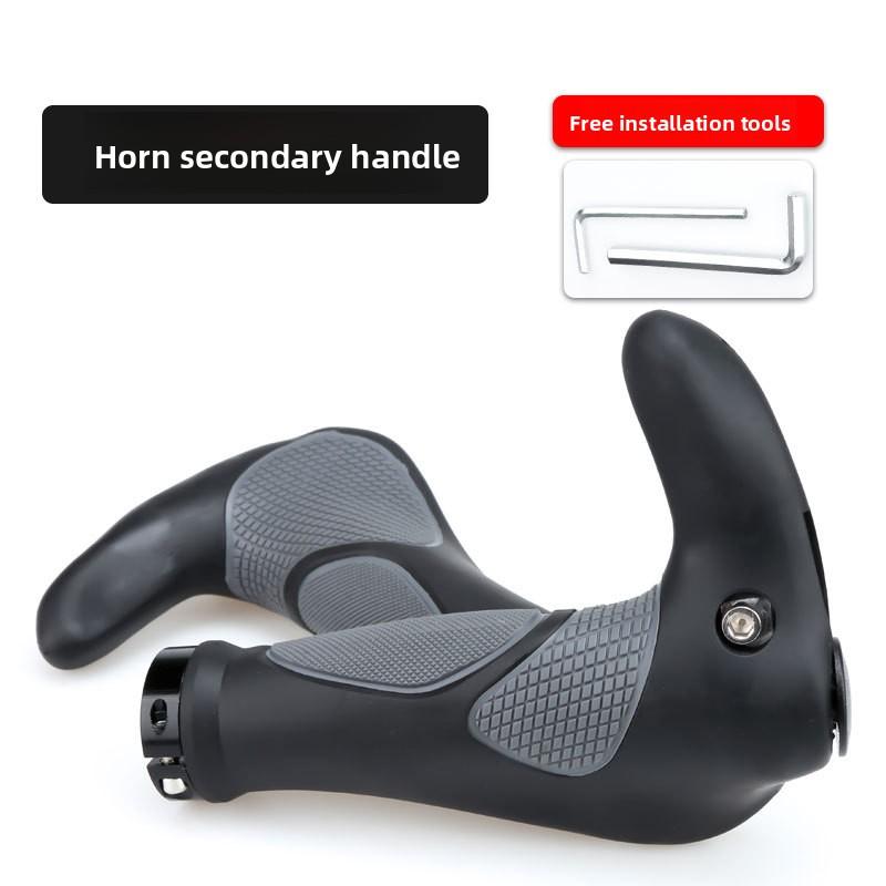 Mountain Bike Rubber Horn Grips, Bicycle Grips, Bicycle Riding Bilateral Locking Pair, Riding Equipment