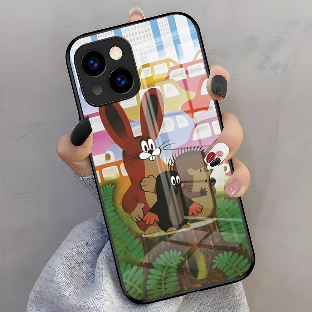 Cute The Little Mole Phone Case For IPhone 17 Pro Max 16 15 14 Pro Max 13 11 X Xs Xr 8 7Plus Glass Cover
