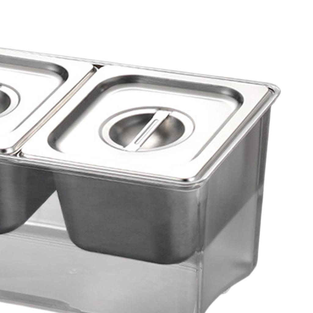 Chilled Condiment Server Tray Removable Containers for Small Ingredients for BBQ Milk Tea Shop Hotel Taco Bar Restaurant