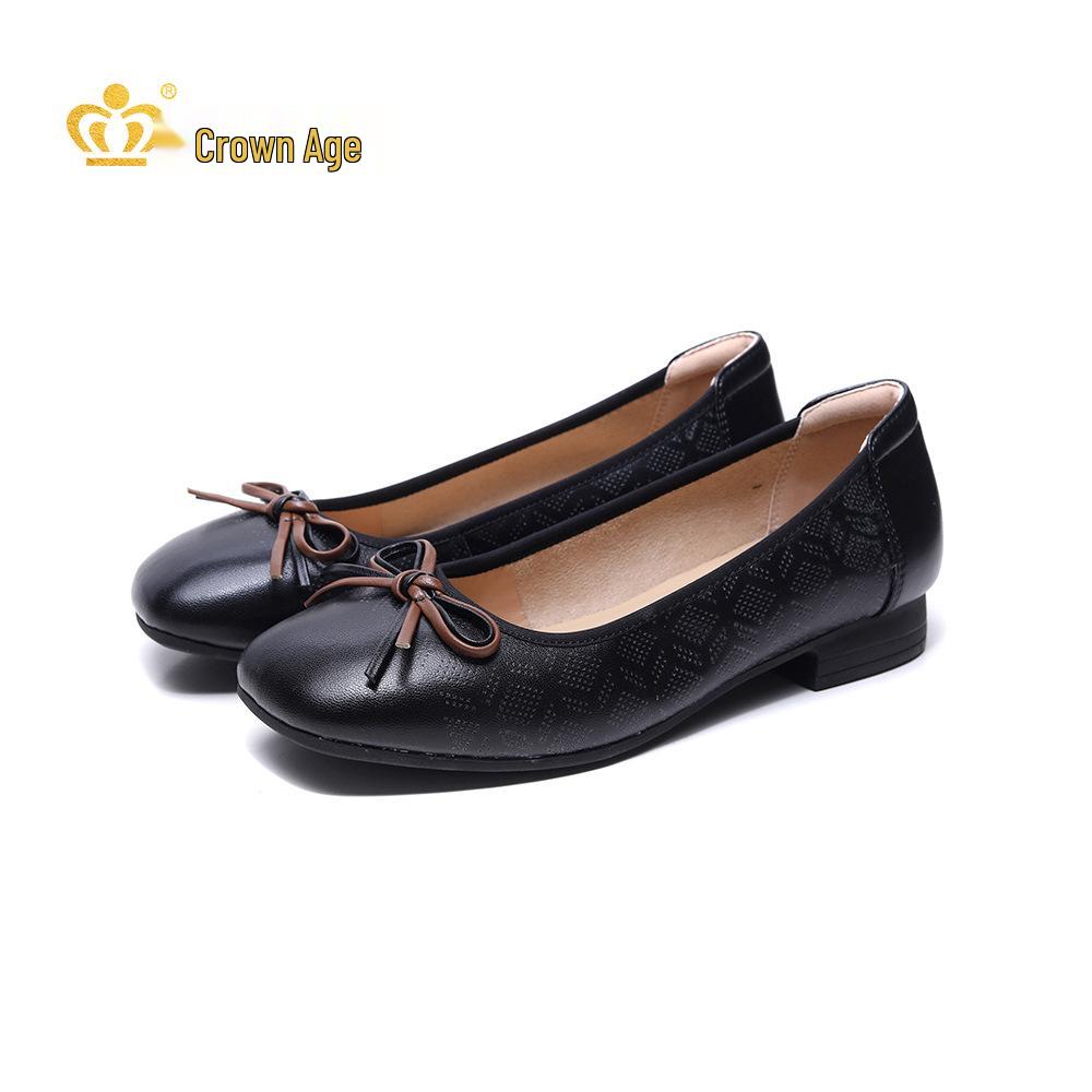 Dámske mokasíny z pravej kože s nízkym podpätkom, protišmykové - Mäkká podrážka a povrch pre pohodlie na jar a na jeseň