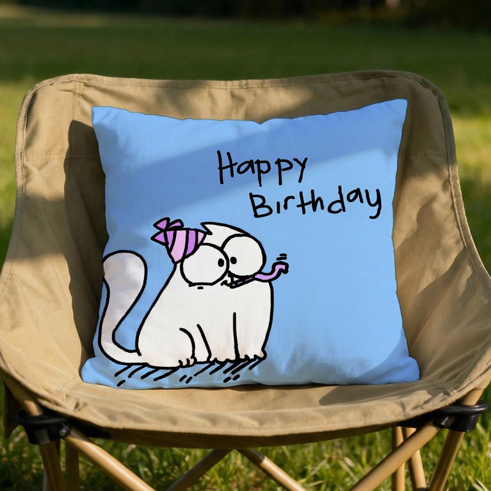 Kawaii SSimons Cat Cushion Cover Soft Reversible Durable Pillow Cover MultiScene Use for Home Car Daily Comfort