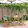 VidaXL 3-piece Bistro Set Leaf Pattern Fabric and Solid Wood, Garden Bistro Set, Balcony Set, 3281812