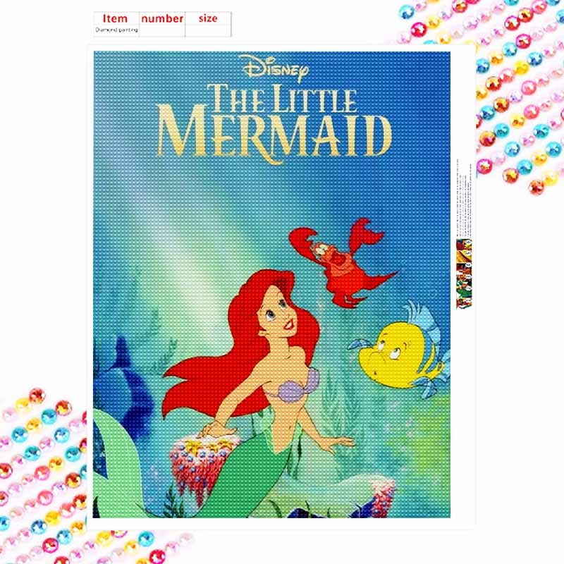 Disney Diamond Painting Set The Little Mermaid Classic Home Decor Craft, Perfect Handmade DIY Gift Idea
