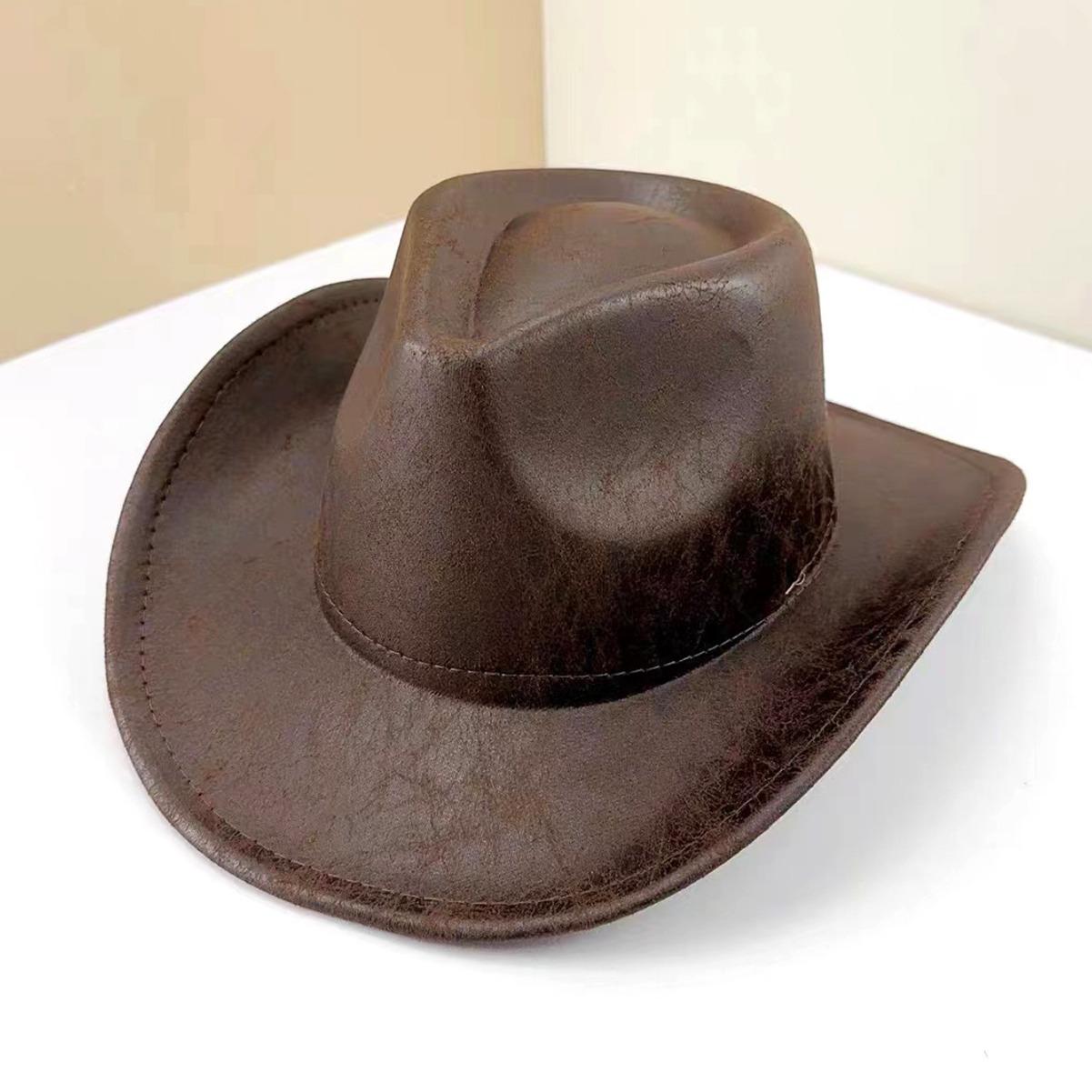 

Джазовая шляпа Шляпа западного ковбоя Цилиндр Унисекс Шляпа Вечеринка Винтажная Шляпа с большими полями One Size