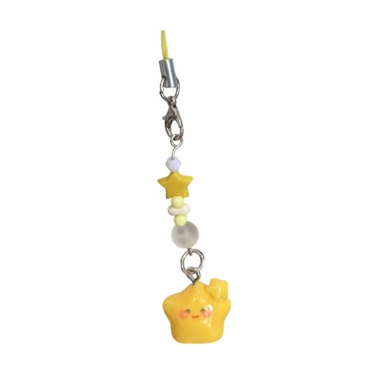 

Decorative Pendant Cartoon Star Beaded Charm Portable Bag Pendant with Lanyard Mobile Phone Hanging Ornament A
