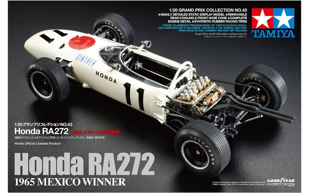 Tamiya Grand Prix Collection Series 43 Honda RA272 1965 Mexican GP Winning Car Plastic Model Kit 20043 1/20 No.