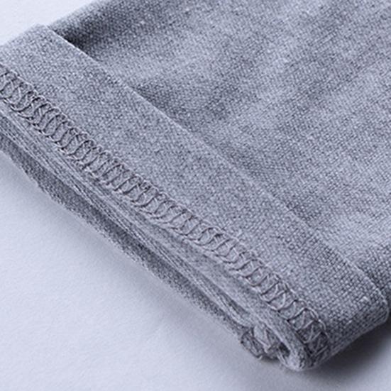 Men T-shirt Solid Color Long Sleeve V Neck Slim Pullover Top for Spring