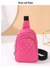 2026 Women's Textured PU Chest Bag: Fashion Diamond Lattice with Wide Shoulder Strap for Casual Wear