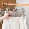 Efficient Pants Rack: 5-Tier Foldable Hanger with Non-Skid Clips & Adjustable Length for Skirts/Trousers Storage Household