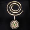 European and American New Rotatable St. Jude Alloy Pendant, Alloy Diamond-encrusted Personalized Hip-hop Style Necklace Jewelry
