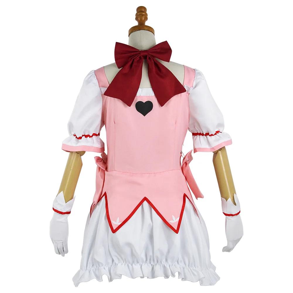 Kaname Madoka Cosplay Costume Wig Anime Puella Magi Madoka Magica Pink Ball Dress Halloween Party Uniform Outfit For Women Girl