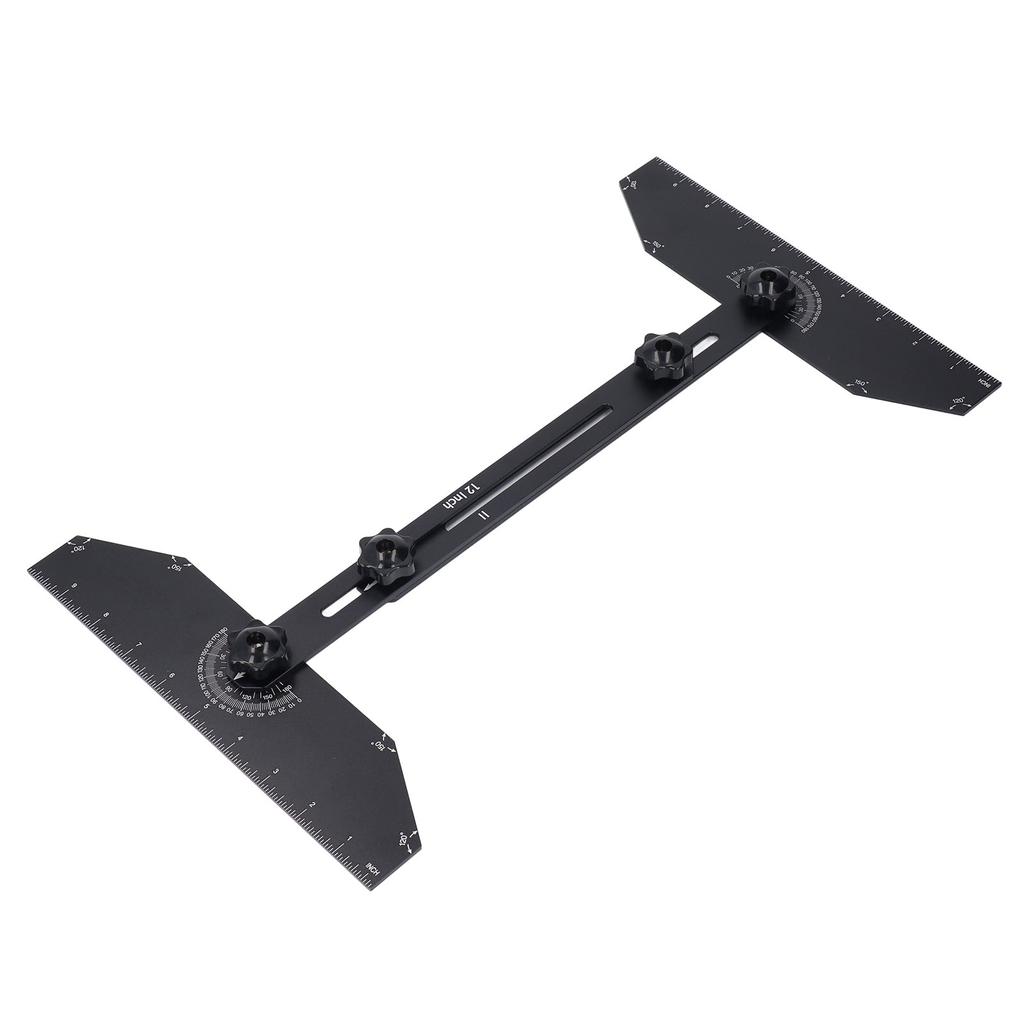 Șablon din Aluminiu pentru Trepte, Instrument Jig, Ecartament Rotativ 360 Grade, Lungime Ajustabilă, Layout Unghi