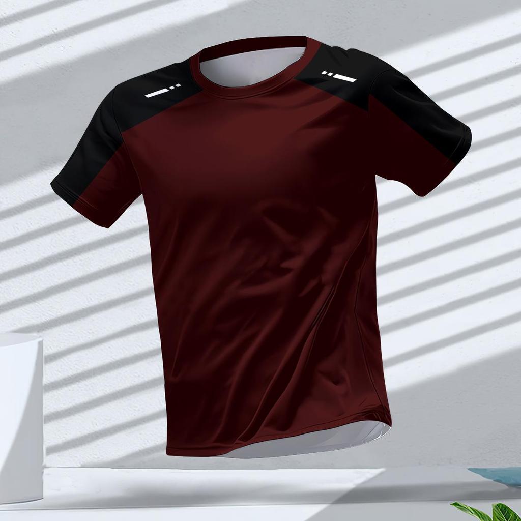 Summer Quick Dry Breathable Men's T Shirt Outdoor Run Fitness Sports Short Sleeve Tees Casual O-neck Oversized T-shirt Daily Top