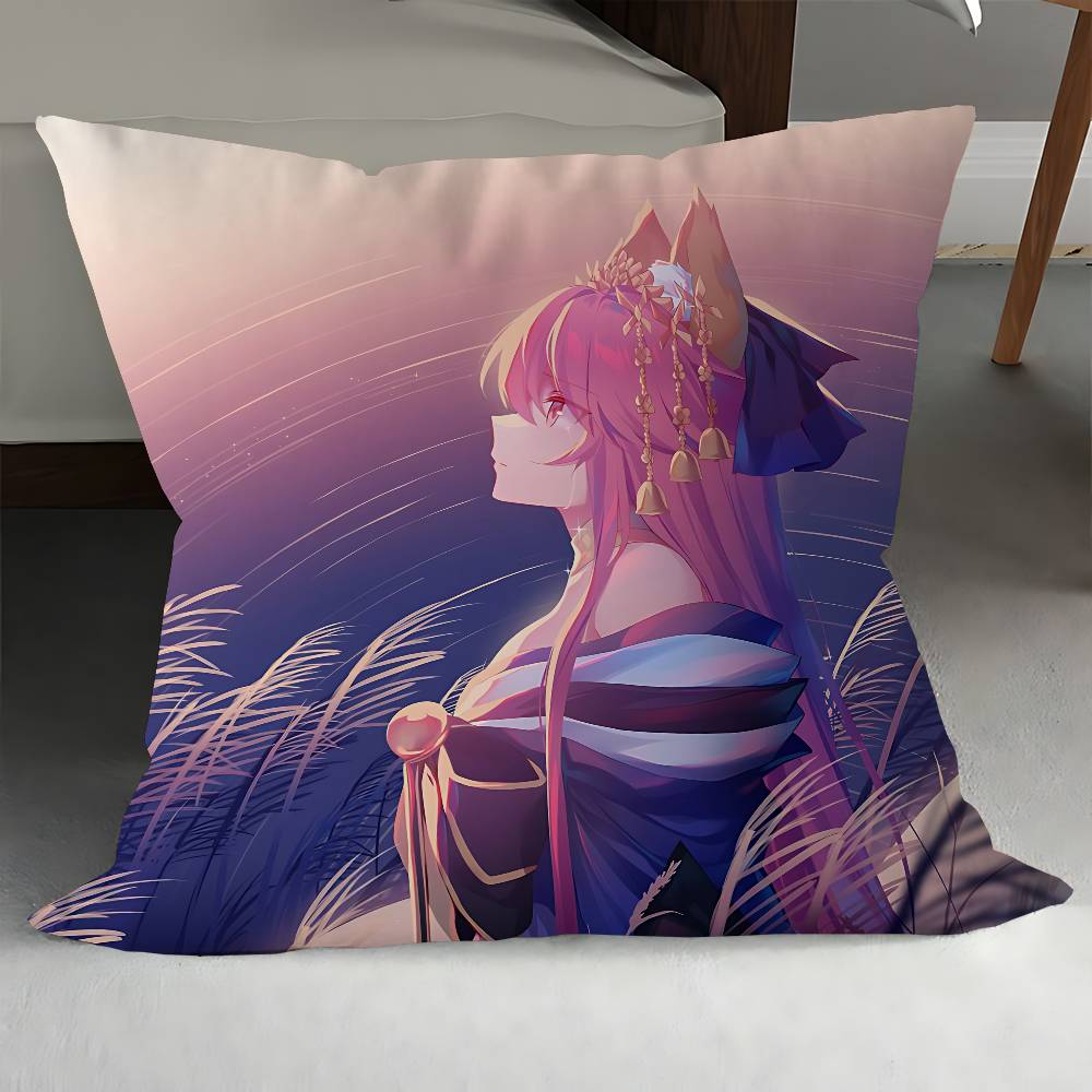T-Tamamo No Mae Kuddfodral Kuddöverdrag Vardagsrum Soffa Heminredning Anpassad