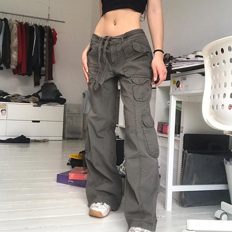Tuta Unisex Retro High-Street Usurata Multi-tasche: Pantaloni dritti slim alla moda, vestibilità morbida