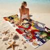 Classic Japanese element cartoon ONE PIECE Monkey D. Luffy beach towel outdoor camping vacation swimming beach towel outdoor absorbent bath towel Y5