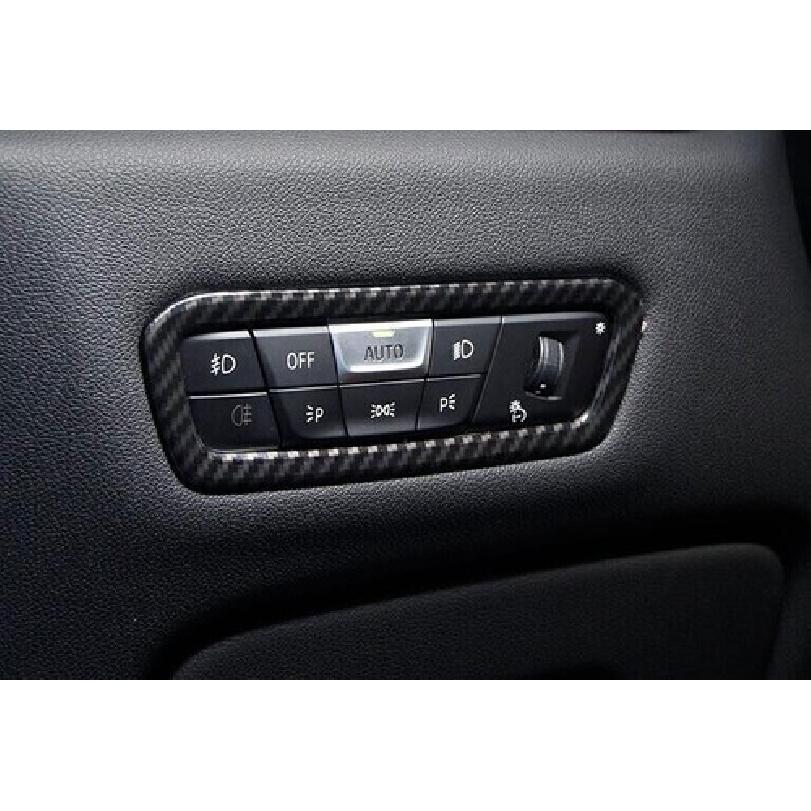 Carbon Fiber Fit For BMW X6 G06 Car Headlight Switch Control Cover Trim