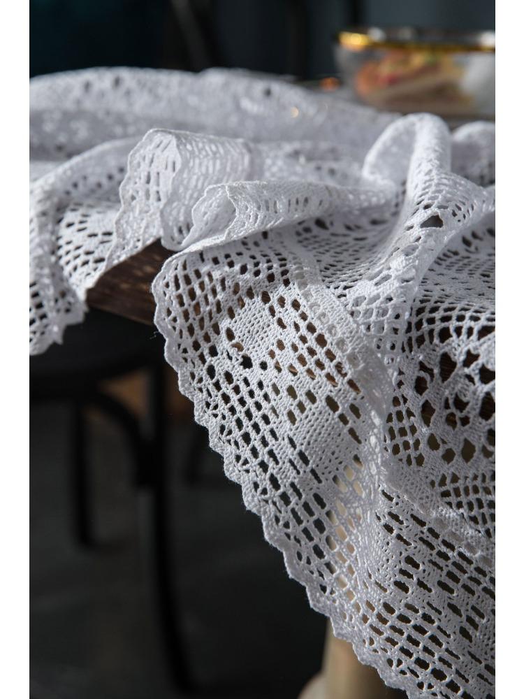 Bohemian Chic Häkelspitze Tischdecke - Aushöhlendes Design, Perfekt für Dinner & Partys, Bauernhausstil, Polyester, Rechteckig