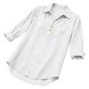 Women's Seven-Sleeve Cotton Linen Lapel Shirt - Solid Color, Casual, Breathable