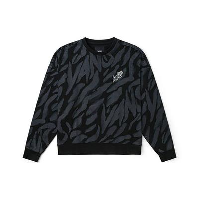 Tiger Print Crewneck Sweatshirt Men Tops Black VN0002BPYM7