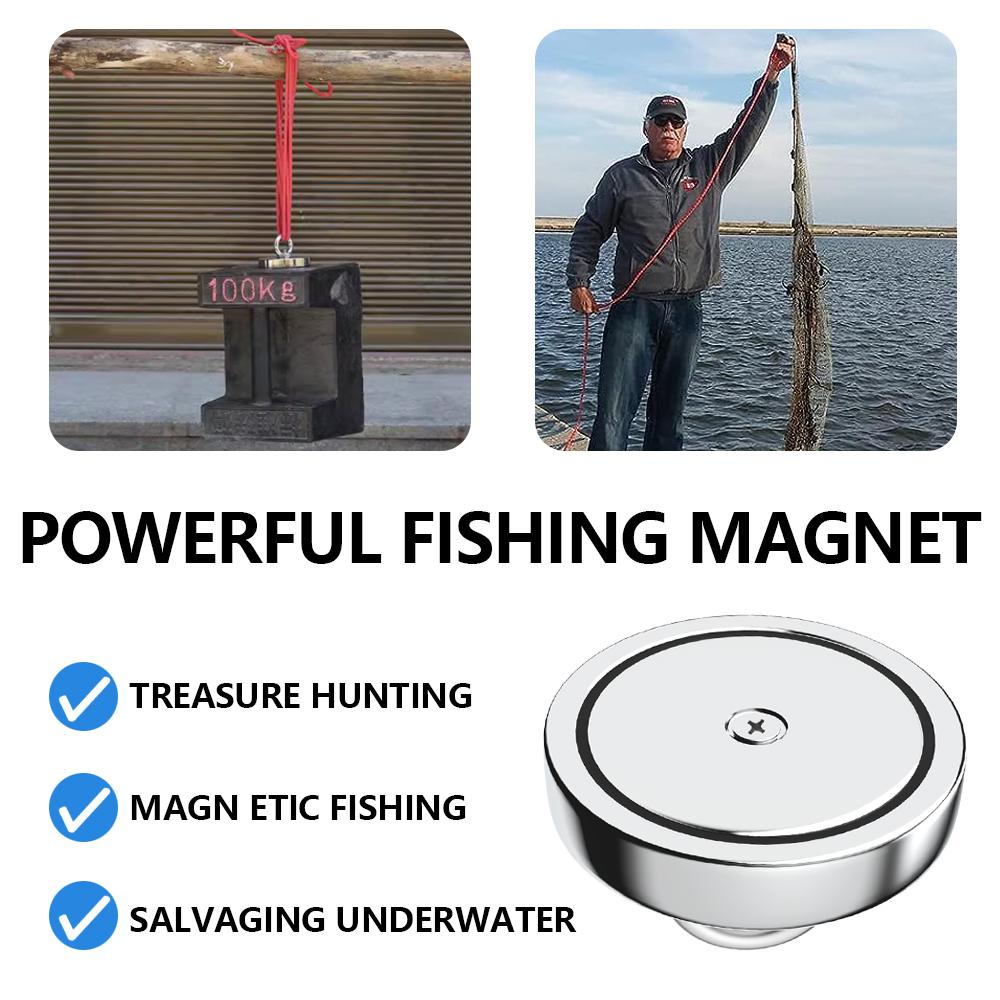D16~D42mm N52 Heavy Duty Rare Earth Magnet Super Strong Neodymium Fishing Magnet with Countersunk Hole Eyebolt Salvage Magnetic